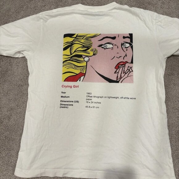 Roy Lichtenstein x Uniqlo - Crying Girl Shirt Men’s Large - Pop Art / Graphic - Picture 1 of 5
